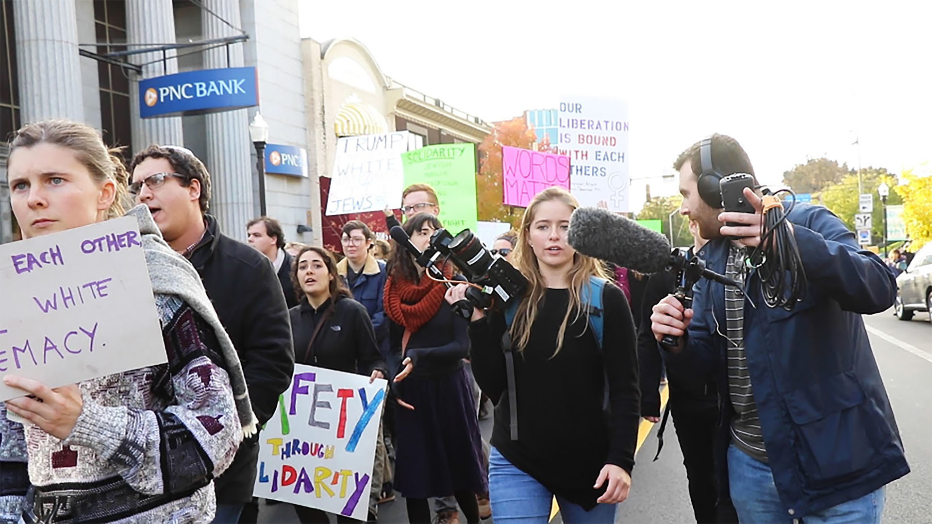 While researching for their senior thesis, Director McKinleigh Lair and Producer Josh Jacobius observed protests in Pittsburgh, PA following the Tree of Life synagogue shooting.