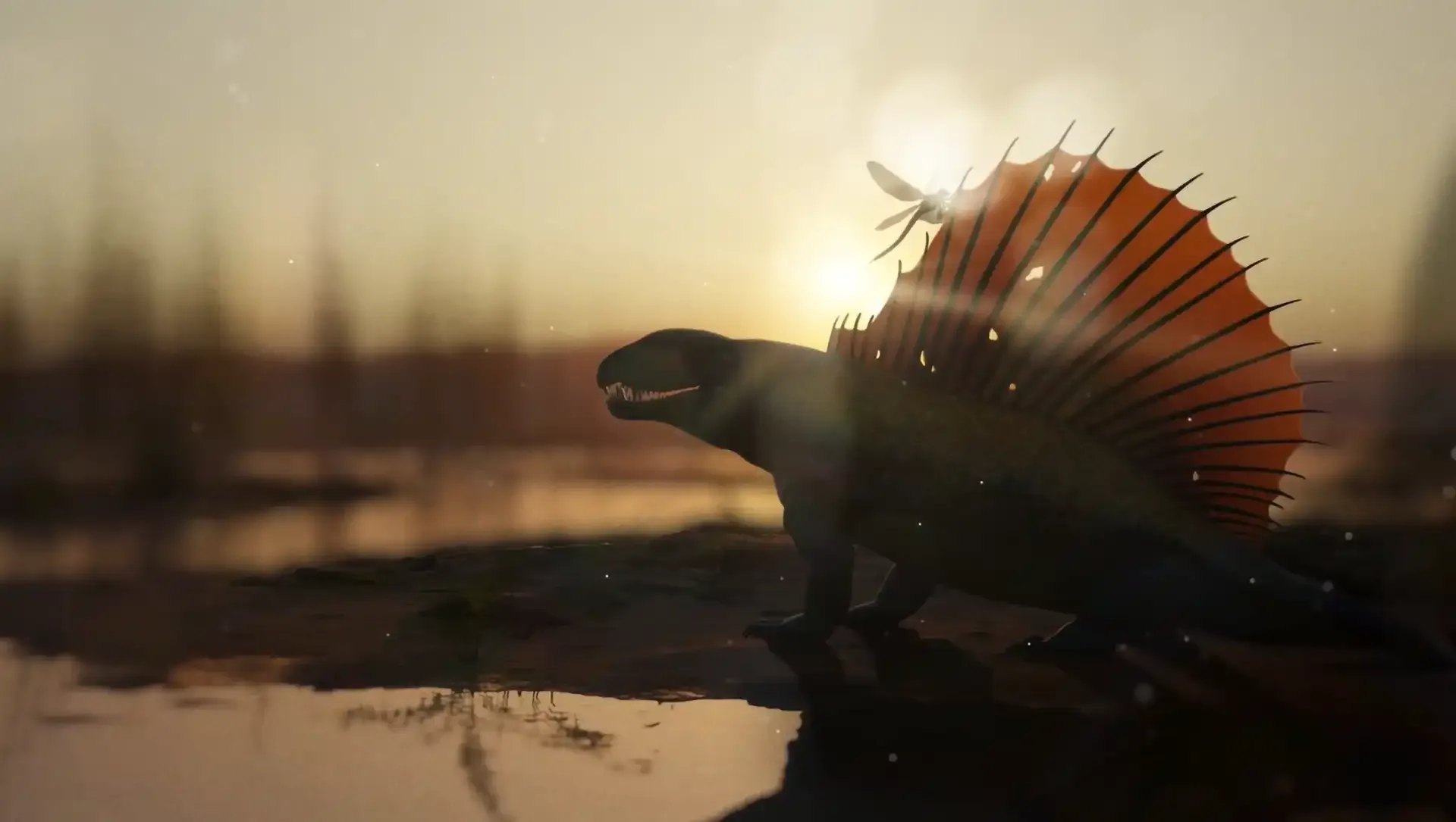 Illustration of Dimetrodon, the world's first-known, fully terrestrial carnivore